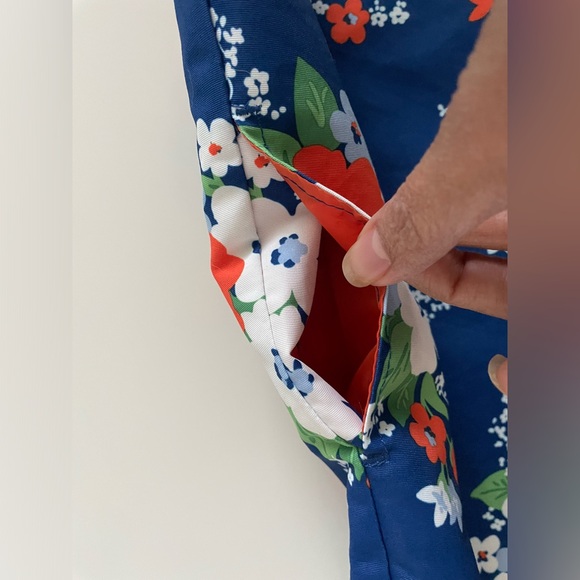 Blue Floral Gymboree Hooded Rain Coat Size 11-12 - Picture 6 of 6